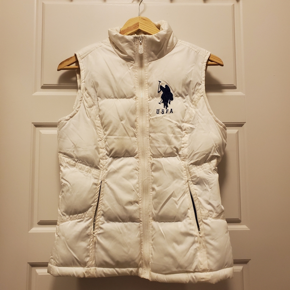 Polo White Puffer Vest